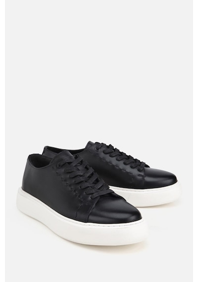 Yaya Erkek Siyah Bağcıklı Kalın Tabanlı Günlük Sneaker