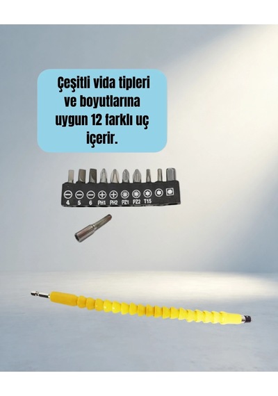 Esnek Akrobat Vidalama Uç Seti 12 Parça Dar Alan Kullanımı