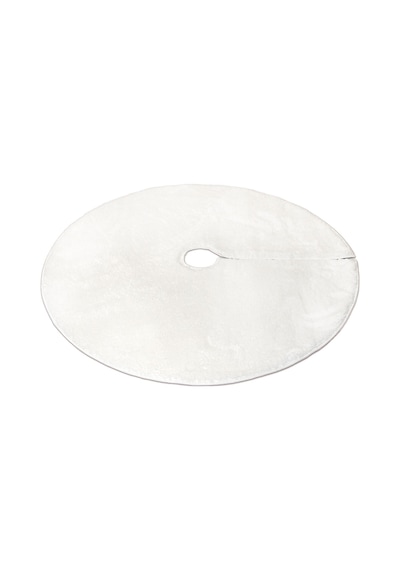 Yılbaşı Temalı Peluş Çam Ağacı Altı Halı Yılbaşı Süsü Hediyeli Çam Ağacı Eteği Halısı 80x80cm Beyaz