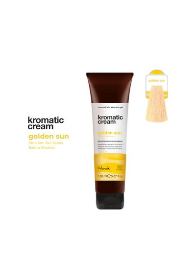 Nook Kromatic Cream Golden Sun Altın Sarı Ton Yapıcı Işıltı Veren Saç Maskesi 150ml-sıcak Sarı Saç Cilası
