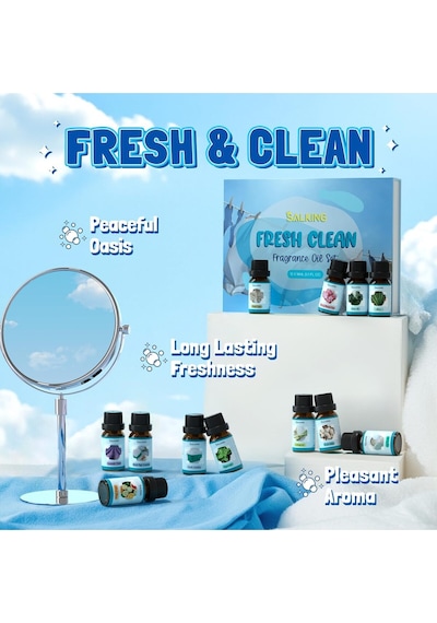 Salking Temiz Uçucu Yağ Seti 12x10ml, Aroma Terapisi İçin Ferahlatıcı Doğal Kokular