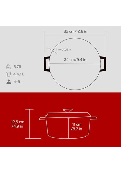 Kapaklı Alüminyum Döküm Tencere 24cm Bej D-neof224 Çok Renkli