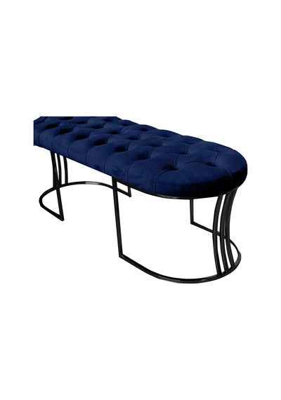 Viego Siyah Bench Puf Mavi
