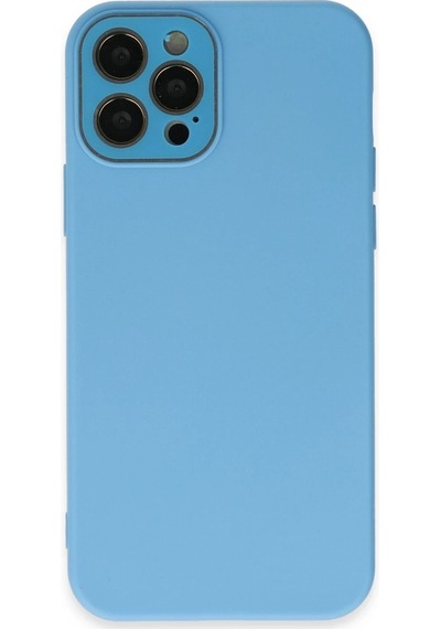 Newface Apple iPhone Uyumlu 12 Pro Max Kılıf Lansman Glass Kapak Glblseme - 56 - Mavi