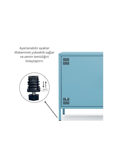 Pera Tv Ünitesi, Tv Dolabı,2 Kapaklı Dolap 100,50 X 40 X 64,50 Cm - 9 Renk Seçeneği Bulunmaktadır Ral 5024 Mavi