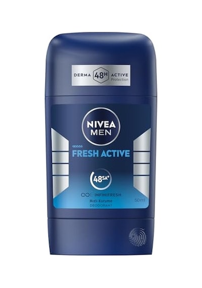 Men Erkek Stick Deodorant Fresh Active 50 Ml, Ter Ve Ter Kokusuna Karşı 48 Saat Deodorant Koruması, Okyanus Özleri,a