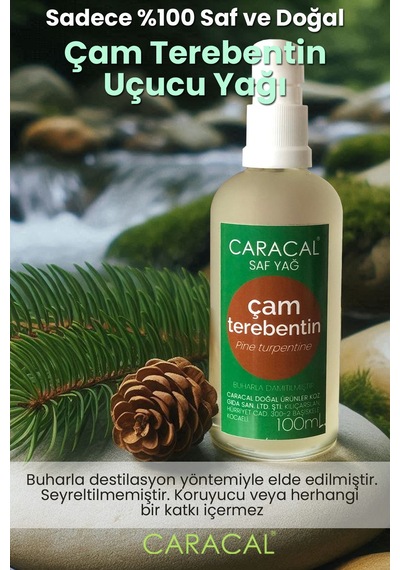 Caracal Çam Terebentin Uçucu Yağı 100 Ml %100 Saf Doğal Katkısız