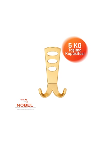 Seylan Portmanto Askısı, Metal Vestiyer Askısı, Altin, Duvar Ve Dolap Askılığı 5'li Set Vidalı Altın