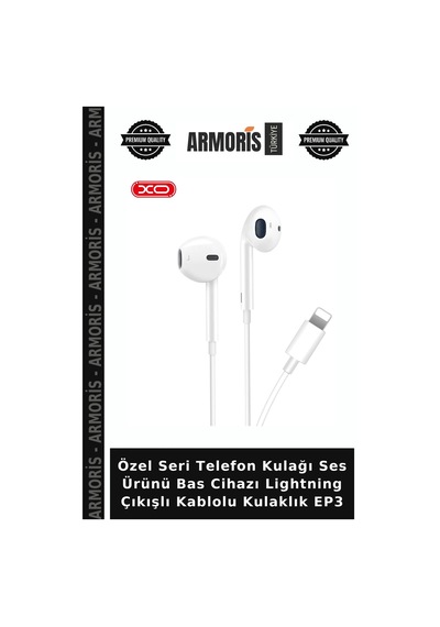 Özel Seri Telefon Kulağı Ses Ürünü Bas Cihazı Lightning Çıkışlı Kablolu Kulaklık Ep3