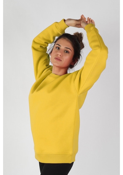 Kadın Sıfır Yaka Baskılı Sweatshirt 001