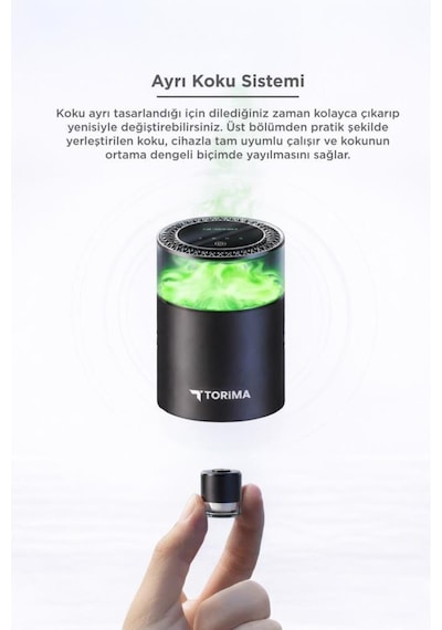 Torima Tcf-01 Araç Kokusu Hava Nemlendirici & Hareket Algılamalı Koku Makinesi Northern Cedar Esansı Aromaterapi Difüzör