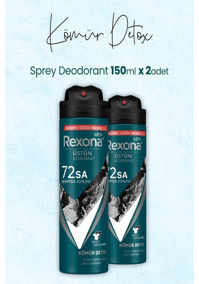 Rexona Men Kömür Erkek Sprey Deodorant 2 x 150 ML