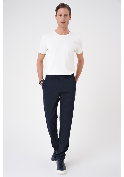 Efor Comfort Fit Gofre Dokulu Beli Lastikli Lacivert Jogger Pantolon P 1177 Lacivert