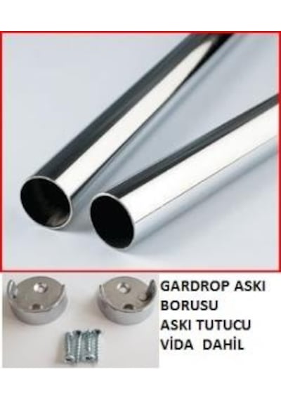 Gardrop Dolap Krom Elbise Askı Borusu 0 Ile 50 Cm Arası