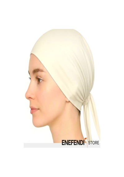 Nf Nd Enefendi Silikonlu Düz Bone Kaymayan Tesettür Hijab İç Bone Dikişsiz Krem Rahat Ve Şık Kullanım Krem