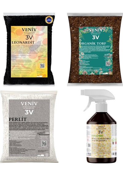 3v Bitki Bakım Yetiştirme Seti-torf 2l -leonardit 2l -perlit 2l -prooter Köklendirici 500 Ml 4