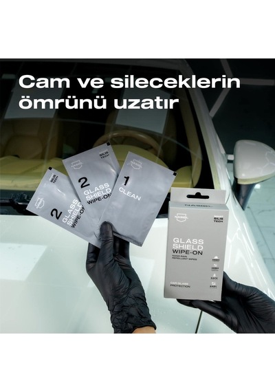 Nasiol Glasshield Wipe On Araç Nano Yağmur Kaydırıcı Ve Su İtici Mendil 1 Yıl Etkili Cam Bakımı, Cam Yüzey Ya