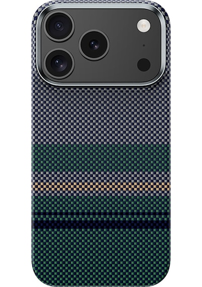 Apple Uyumlu iPhone 17 Pro Max Kılıf M-safe Şarjlı Karbon Fiber Benks Aurora Armorpro Kevlar Kapak Yeşil