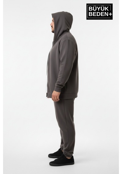 Süperlife Erkek Büyük Beden Fermuarlı Kapüşonlu İnce Sweatshirt Hırka - Rahat Kalıp Spr26bhr960 Antrasit Süperlife Erkek Büyük Beden Fermuarlı Kapüşonlu İnce Sweatshirt Hırka - Rahat Kalıp Spr26bhr960 Antrasit