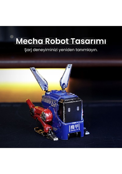 Gravastar Alpha65 Robot Figürlü 65w Hızlı Şarj Adaptörü Ve Şarj Standı, Mavi