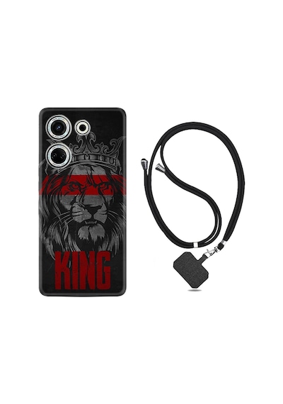 Tecno Camon 20 Pro Kılıf Desenli İpli Boyun Askılı Silikon King 1894