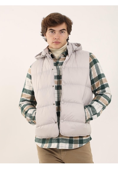 Dufy Taş Erkek Regular Fit Dik Yaka Yelek Mont - 96763 Taş