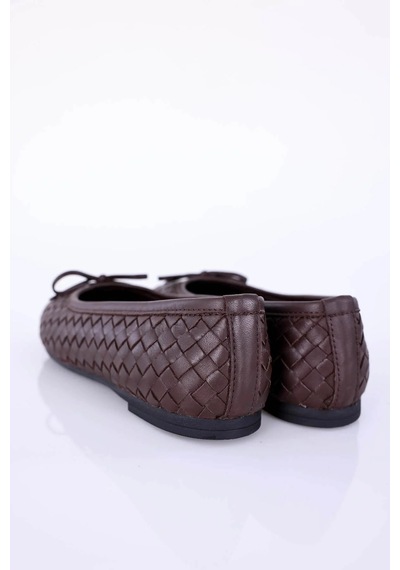 Kahverengi Flexible Deri Örgü Babet 36617 Kahverengi