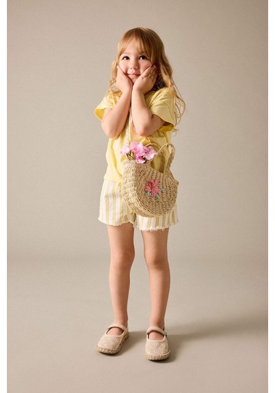 Defacto Gabardin Şort Kız Bebek H6572a526hsyl273 Sarı-yl273