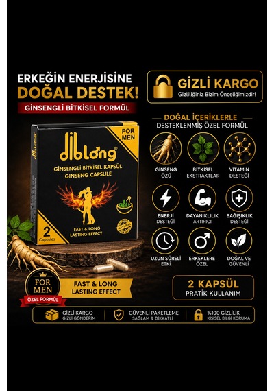 Diblong Ginsengli Bitkisel Kapsül 12'li Paket For Men Kapsül Ginseng Özlü Bitkisel Formül