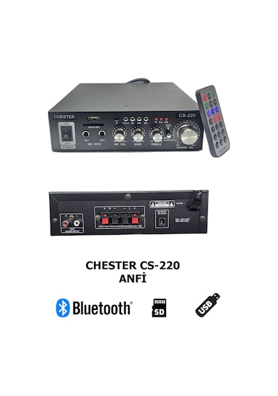 Bluetooth Mini Stereo Amfi - Usb Sd Kart Okuyucu Hoparlör Anfisi - Kumandalı Ev Ofis Ses Sistemi