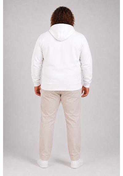 Moc Grande Mocgrande Büyük Beden Unisex Kapüşonlu 3ip Sweat 11701 Ekru