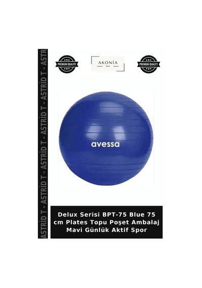 Delux Serisi Bpt-75 Blue 75 Cm Plates Topu Poşet Ambalaj Mavi Günlük Aktif Spor