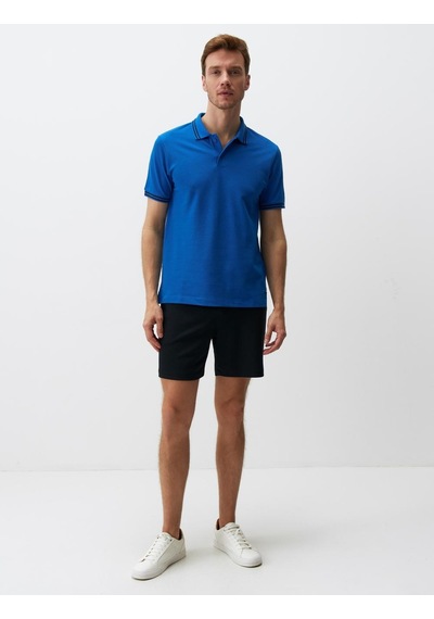 Jimmy Key Saks Polo Yaka Kısa Kollu Erkek Tişört Saks Mavi