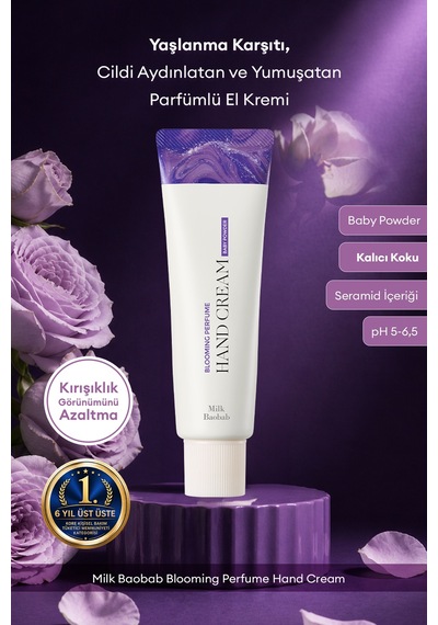 Yaşlanma Karşıtı Yumuşatıcı Parfümlü El Kremi Mılk Baobab Blooming Perfume Hand Cream Baby Powder