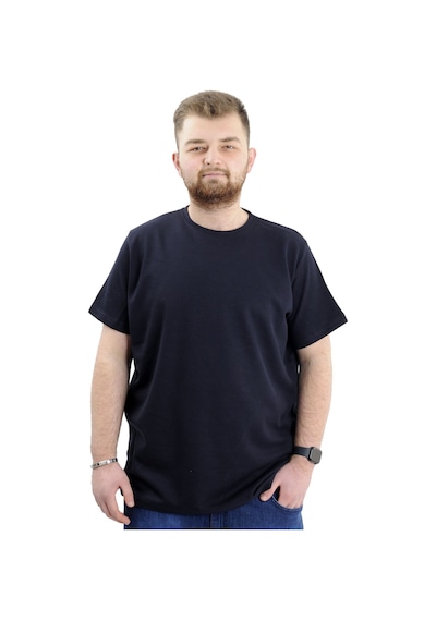 Mode Xl Büyük Beden Erkek T-shirt Bisiklet Yaka Waffle 20033 Lacivert Lacivert