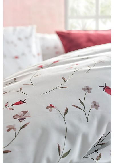 Doqu Home Ranforce Elegan Çift Kişilik Nevresim Takımı - Beyaz