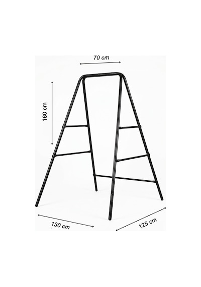 Çocuk Metal Bahçe Ve Balkon Salıncağı İskeleti - Dayanıklı Salıncak Ve Hamak Ayak Standı Siyah