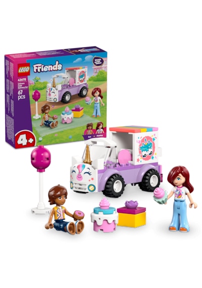 LEGO® Friends Tek Boynuzlu At Pasta Dağıtım Arabası 42675 - 4 yaş ve üzeri çocuklar için Yaratıcı Oyuncak Yapım Seti (67 Parça)