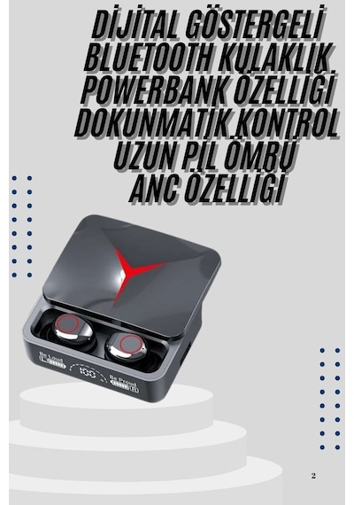 Kablosuz Bluetooth Kulaklık Powerbank Özellikli Göstergeli Hd Mikrofon 1
