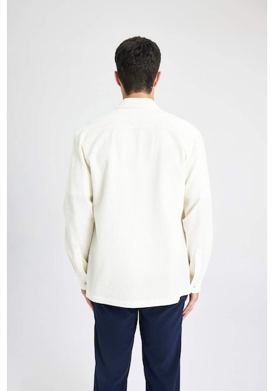 DeFacto Regular Fit Polo Yaka Gofre Dokulu Gömlek Ceket B6682AX24SPWT32