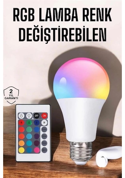 Mey İthalat Led Ampul Enerji Dostu Rgb Işıklı 100w Led Işık Çok Renkli 85165360