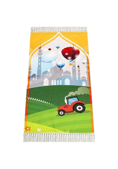 Dijital Baskılı Çocuk Seccadesi - Balonlu Camili - 44 X 78 Cm Renkli
