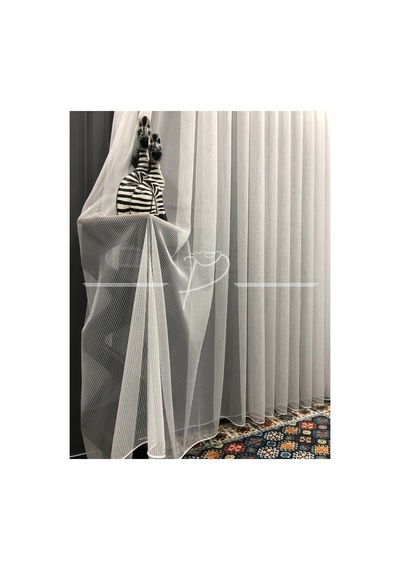 Lüks Üst Kalite Nesli Tül, Bambu Tül, Düz Tül, Çizgili Tül,salon Tülü, Sık Pile Kırık Beyaz