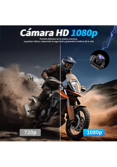 Junglee BT68 Kask Kulaklık Ses Kontrolü 1080p Video Kayıt Kameralı Intercom Motosiklet Bluetooth