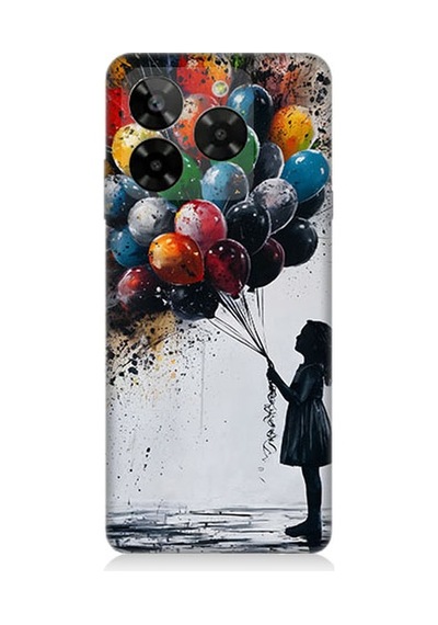 General Mobile Era 50 Uyumlu Balonlu Çocuk Desenli Silikon Kılıf Çok Renkli