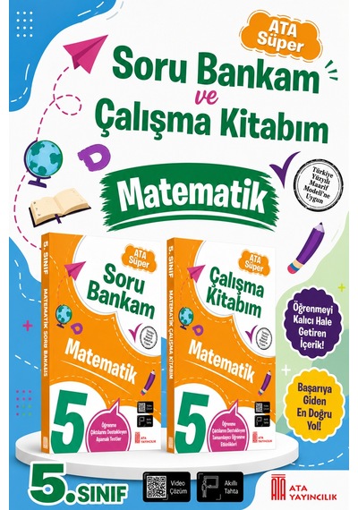 5. Sınıf Ata Süper Matematik Soru Bankam + Çalışma Kitabım Seti