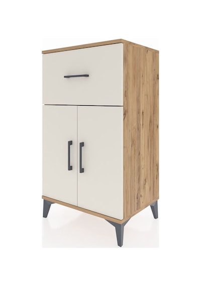 Hyperion Komodin Tek Raflı Tek Çekmeceli 2 Kapaklı 60x44x106 ... Çam