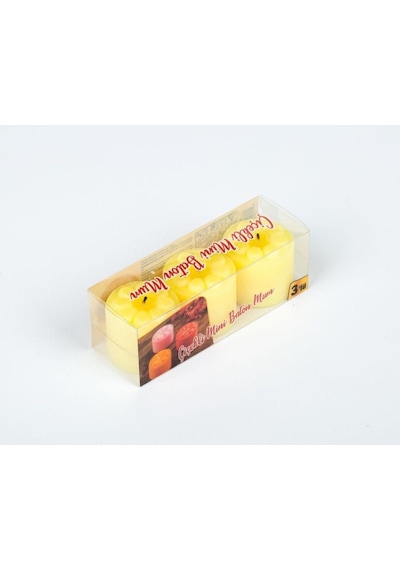 Çiçekli Mini Baton Mum 3 'lü 1.sınıf Kalite 001