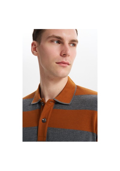 AR-MA Arma Erkek Ribanalı Regular Fit Çizgili %100 Pamuk Ringel Ottoman Kumaş Polo Yaka Düğmeli Sweatshirt K30554952602 Kahverengi - Krem AR-MA Arma Erkek Ribanalı Regular Fit Çizgili %100 Pamuk Ringel Ottoman Kumaş Polo Yaka Düğmeli Sweatshirt K30554952602 Kahverengi - Krem