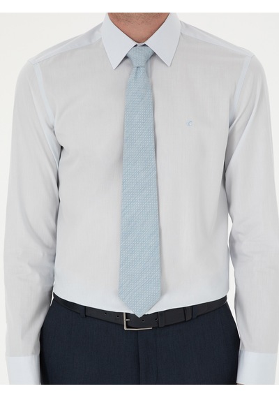 Cacharel Açık Mavi Slim Fit Pamuk Klasik Gömlek Denım